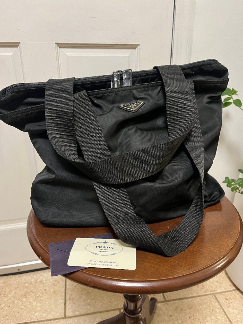Y2K Black Prada Nylon shoulder bag purse - Picture 2 of 14